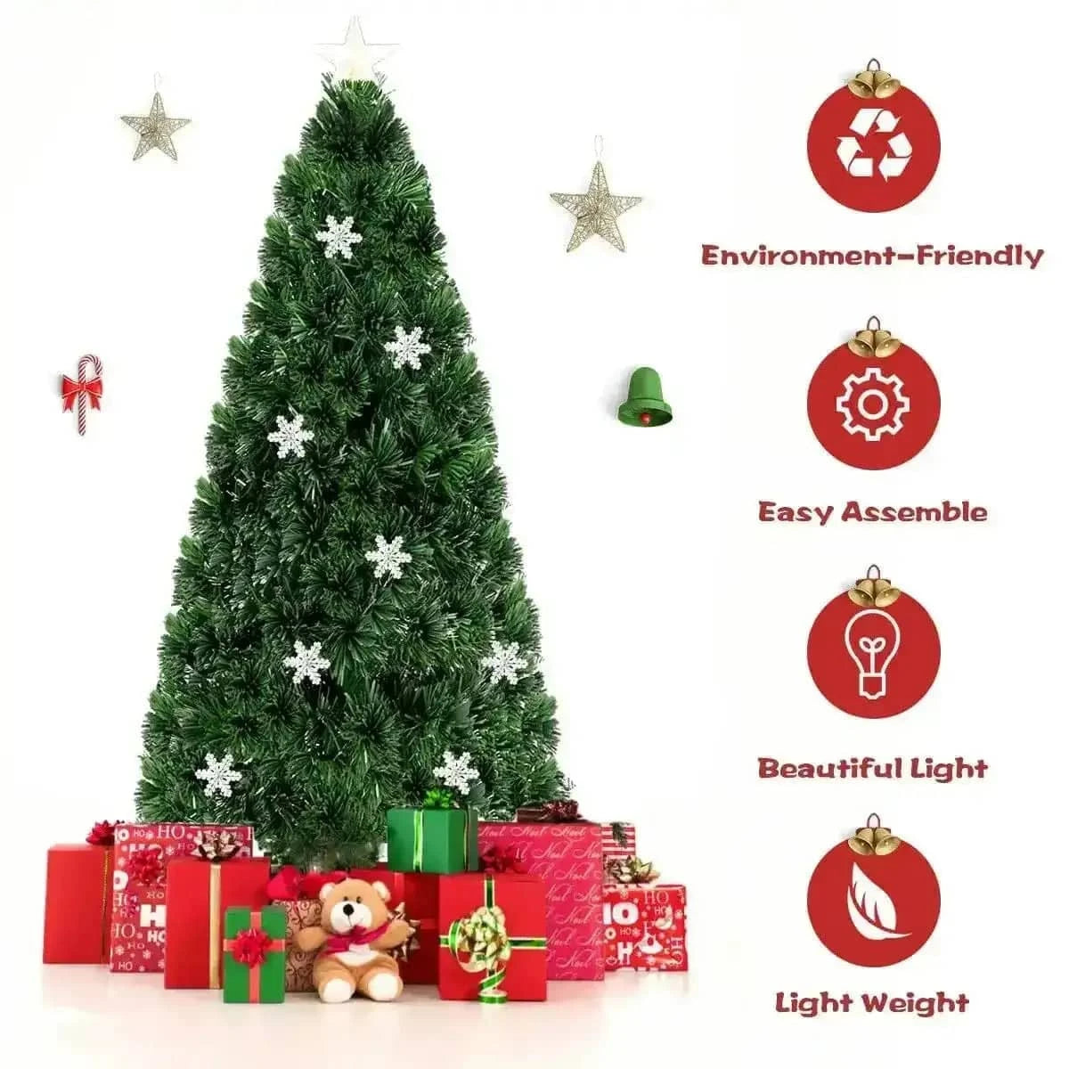 LED Optic Artificial Christmas Tree with Snowflakes Cartsfy Inc.