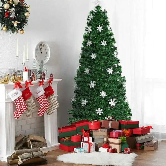 LED Optic Artificial Christmas Tree with Snowflakes Cartsfy Inc.