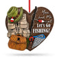 Let’s Go Fishing Heart Shape Fisherman Gear Resin Christmas Ornament Cartsfy Inc.
