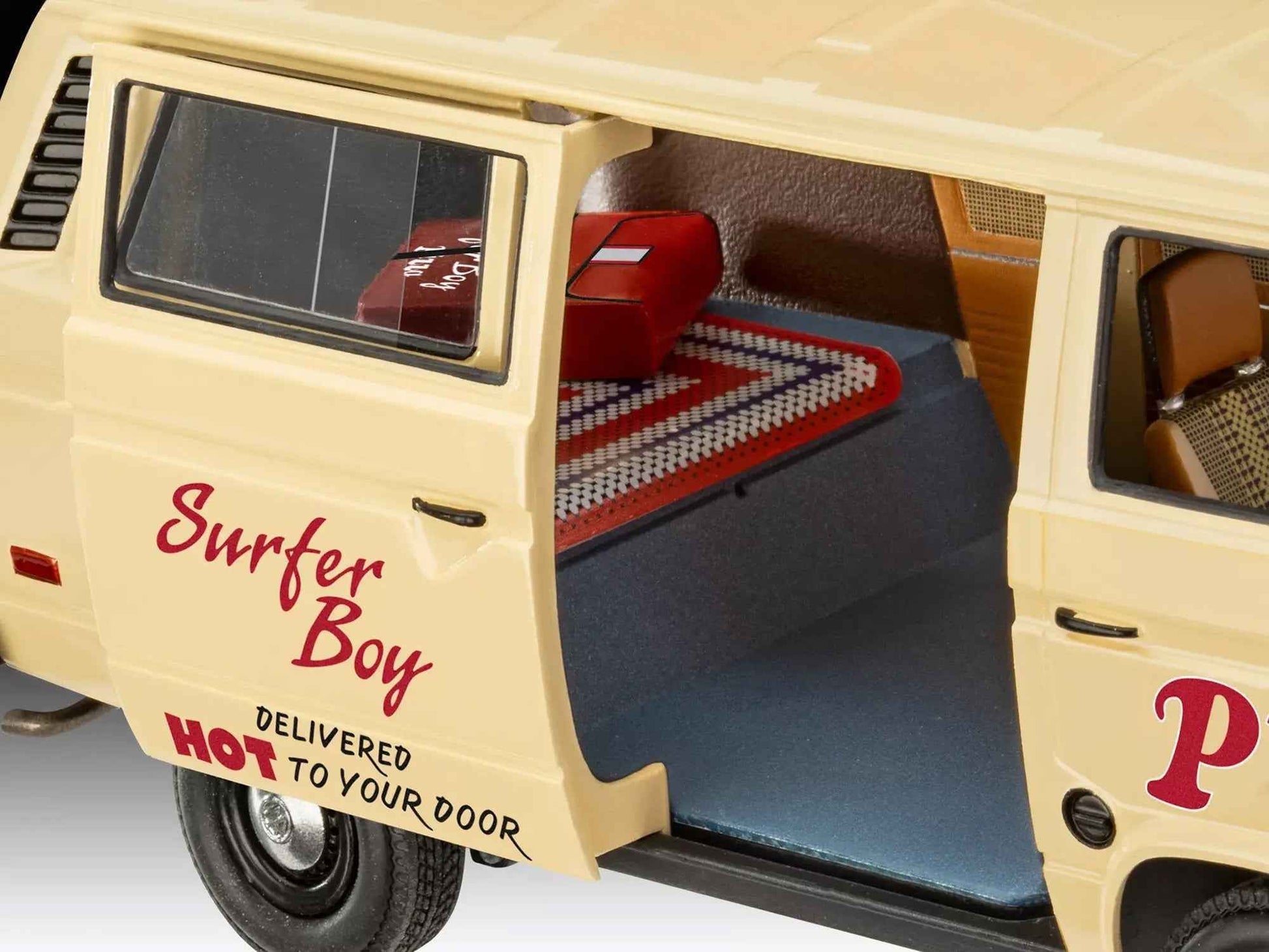 Level 3 Model Kit Argyle's Volkswagen Vanagon "Surfer Boy Pizza" Van "Stranger Things" (2016-Current) TV Series 1/25 Scale Model by Revell Cartsfy Inc.