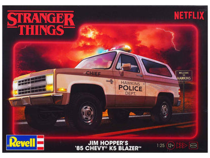 Level 4 Model Kit Jim Hopper's 1985 Chevrolet K5 Blazer "Stranger Things" (2016-Current) TV Series 1/25 Scale Model by Revell Cartsfy Inc.