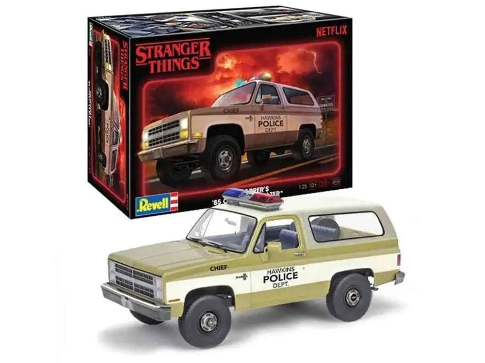 Level 4 Model Kit Jim Hopper's 1985 Chevrolet K5 Blazer "Stranger Things" (2016-Current) TV Series 1/25 Scale Model by Revell Miniature Motors Default Title Default Title-