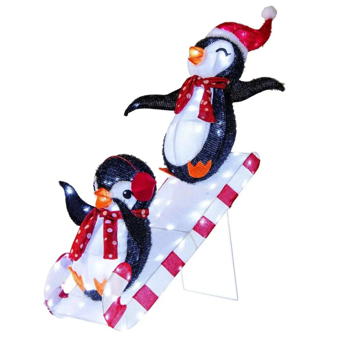 Lighted Christmas Decoration Penguins 3D Pre-Lit Penguins Slide with 170 LED Lights Cartsfy Inc.