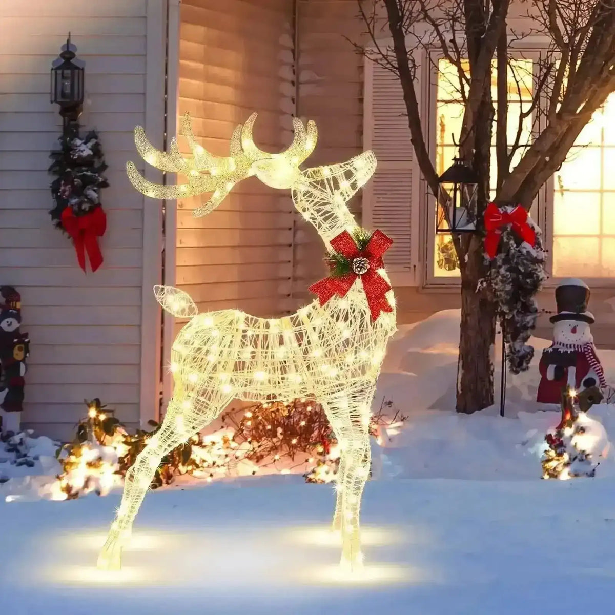 Lighted Standing Reindeer with Stakes for Christmas Decoration Cartsfy Inc.