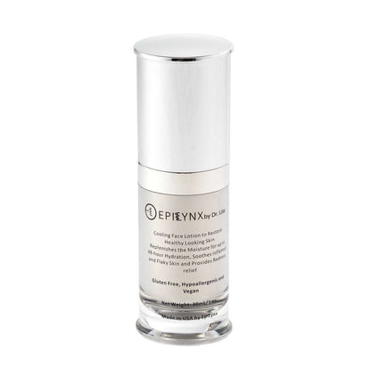 Face moisturizer jar with silver lid and clear base