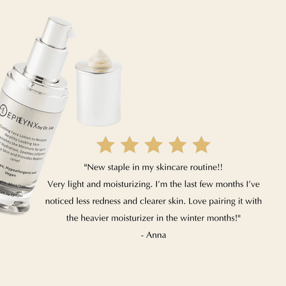 Facial moisturizer bottle with pump and open jar with cream dollop