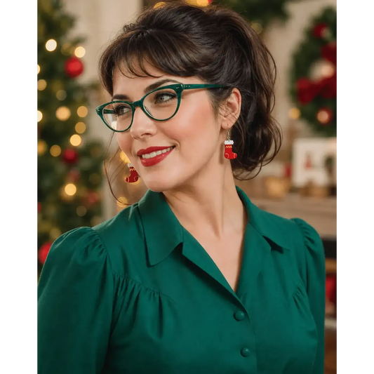 Christmas Stocking Drop Earrings by Lipstick & Chrome Quirks! Default Title Default Title-