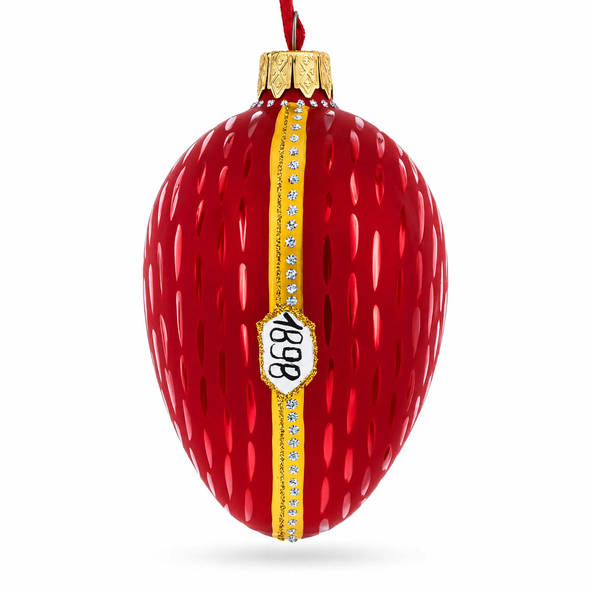 1898 Kelch Hen Royal Egg Glass Christmas Ornament 4 Inches