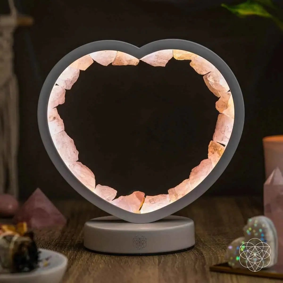 Love Magnet - Rose Quartz Heart Lamp Conscious Items Default Title Default Title-