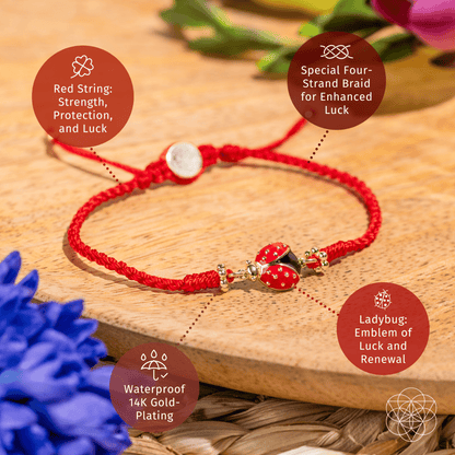 Lucky Ladybug - Four - Strand Red String Bracelet - Cartsfy Inc.