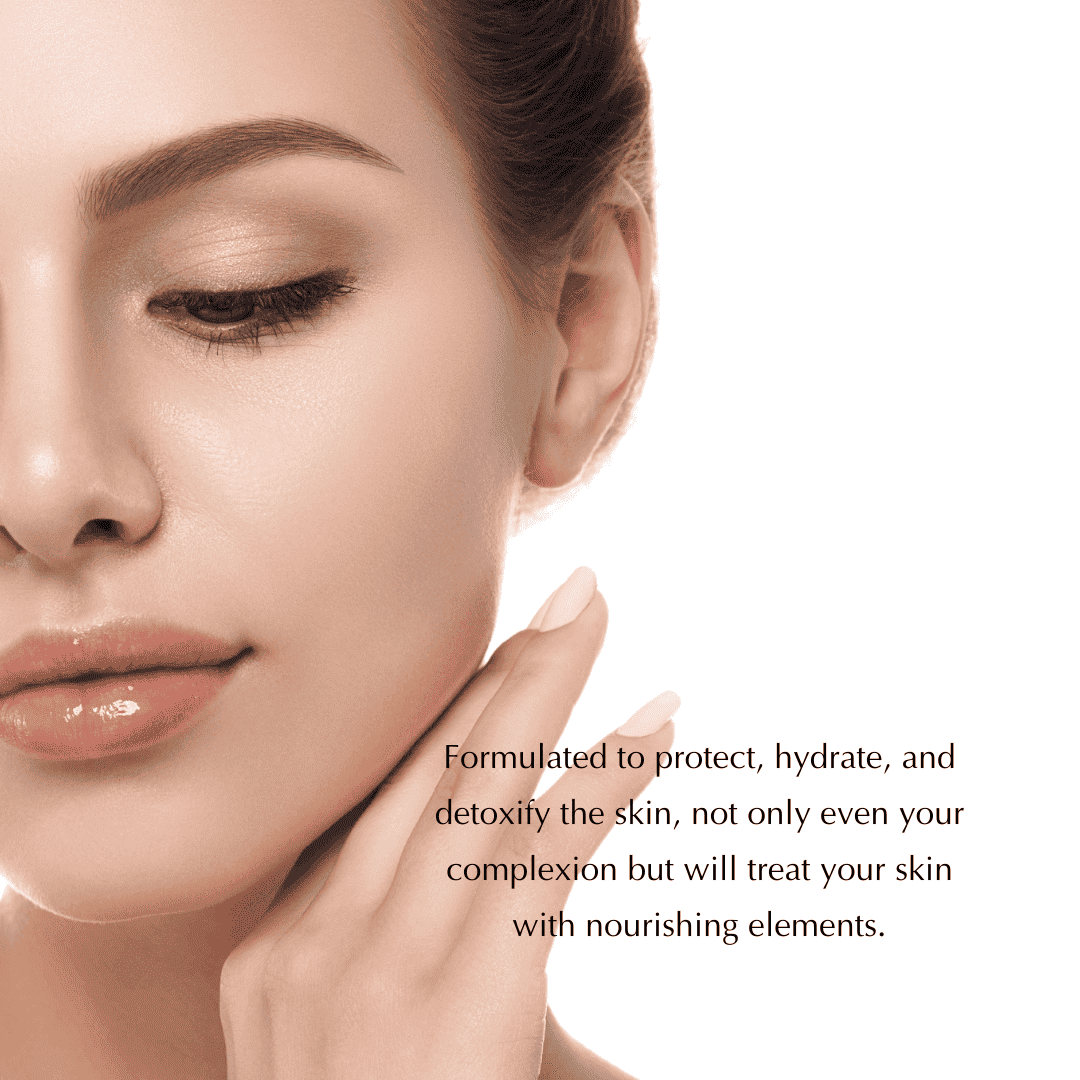 Under-eye concealer on face, blended light cream on cheek and fingers
