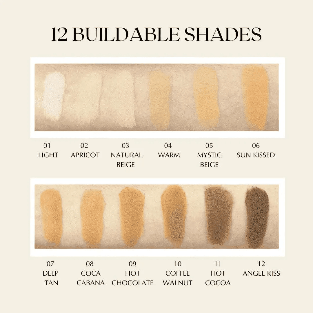 Luminous Matte Powder Foundation – Vegan, Gluten-Free, Allergen-Friendly EpiLynx 1: Light 2: Apricot Light 3: Natural Beige 1: Light-2: Apricot Light-3: Natural Beige-4: Warm-5: Mystic Beige-6: Sun Kissed-