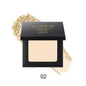 Matte powder foundation compact, shade 02, pale beige powder in open black case