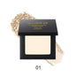 Matte powder foundation compact, shade 01, light cream powder in open black case
