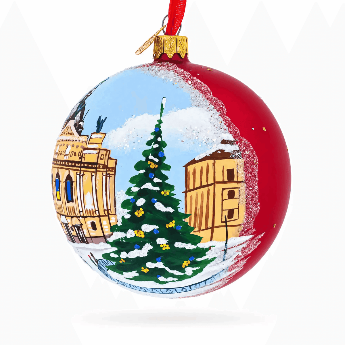 Lviv, Ukraine Theatre of Opera and Ballet Glass Ball Christmas Ornament BestPysanky Default Title Default Title-