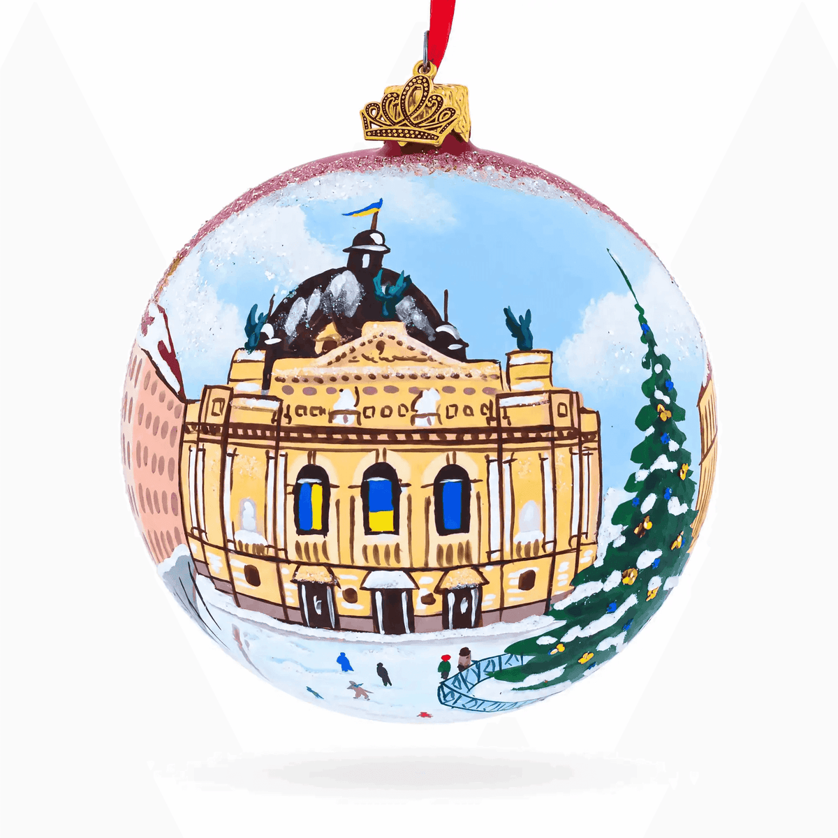 Lviv, Ukraine Theatre of Opera and Ballet Glass Ball Christmas Ornament BestPysanky Default Title Default Title-