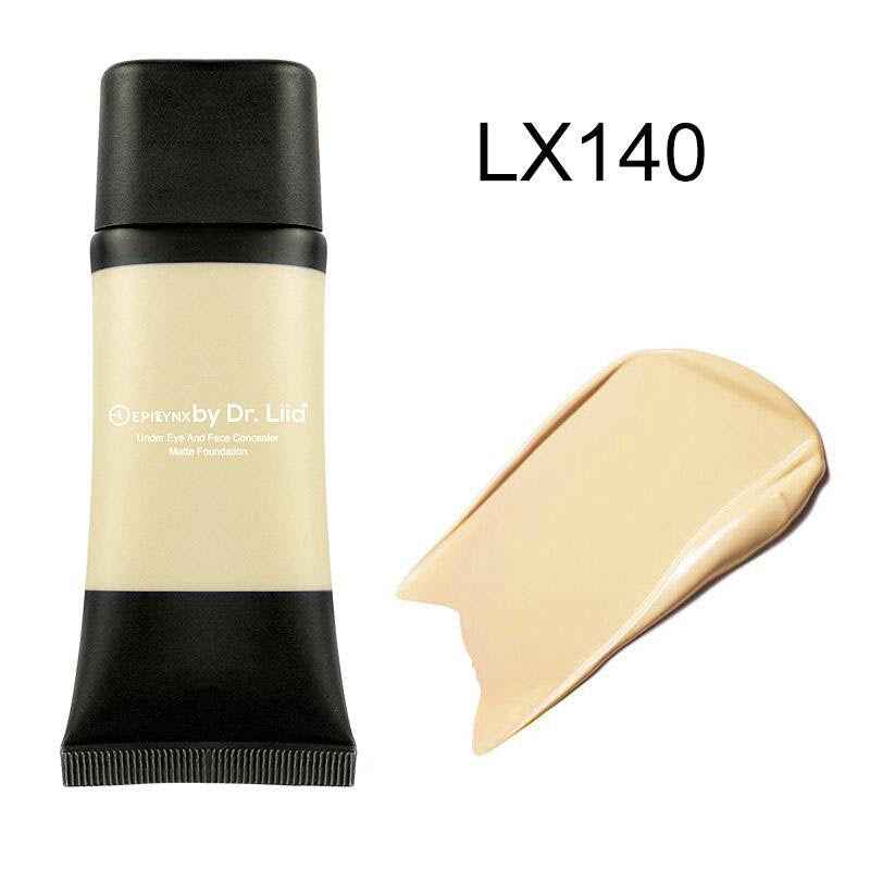 Foundation and concealer tube with LX140 cream swatch