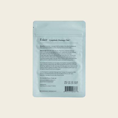 Esker lymphatic drainage dots pouch back with instructions panel