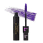 Purple mascara tubes and wand, bristled brush with purple formula