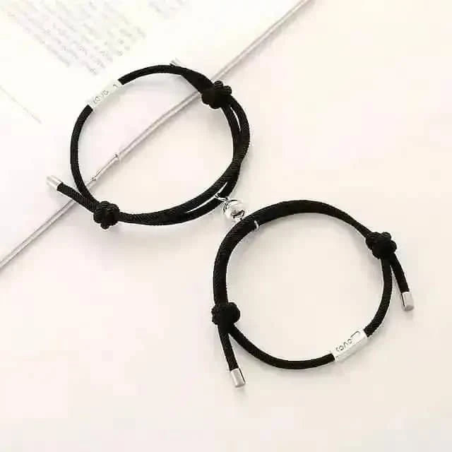 Magnetic Adjustable Simple Rope Couple Bracelet DailySale Coffee Light Brown Dark Blue Coffee-Light Brown-Dark Blue-Lake Blue-Gray-Beige-Pink-Purple-Red-Yellow-Black-Navy-