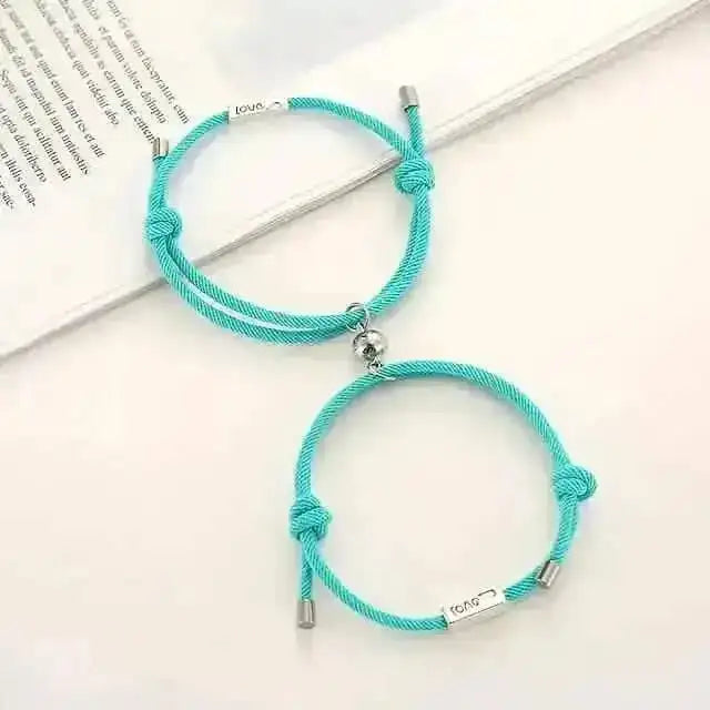Magnetic Adjustable Simple Rope Couple Bracelet DailySale Coffee Light Brown Dark Blue Coffee-Light Brown-Dark Blue-Lake Blue-Gray-Beige-Pink-Purple-Red-Yellow-Black-Navy-
