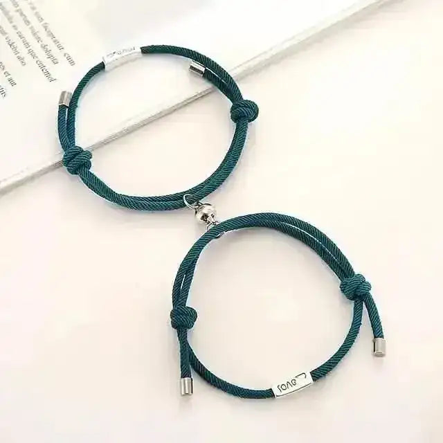 Magnetic Adjustable Simple Rope Couple Bracelet DailySale Coffee Light Brown Dark Blue Coffee-Light Brown-Dark Blue-Lake Blue-Gray-Beige-Pink-Purple-Red-Yellow-Black-Navy-