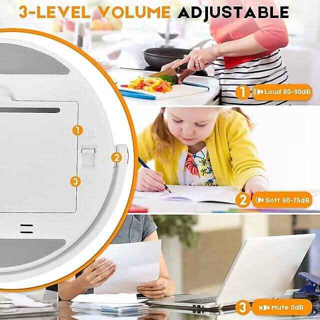 White magnetic LED kitchen timer with bright digits and control button