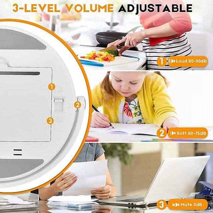 White magnetic LED kitchen timer with bright digits and control button