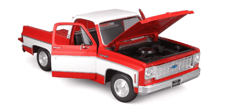 Maisto 1974 Chevrolet C-10 Pickup Truck Cheyenne Red and White 1:18 STM Diecast Default Title Default Title-