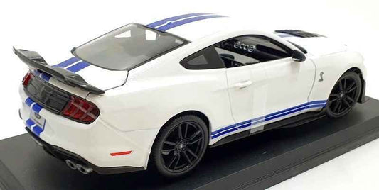 Maisto 2020 Ford Shelby GT500 White w/ Blue Stripes 1:18 Cartsfy Inc.