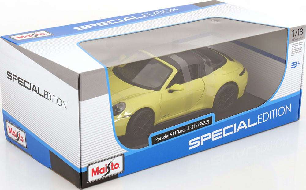 Maisto Porsche 911 992.2 Targa 4 GTS Hybrid Light Yellow 1:18 STM Diecast Default Title Default Title-