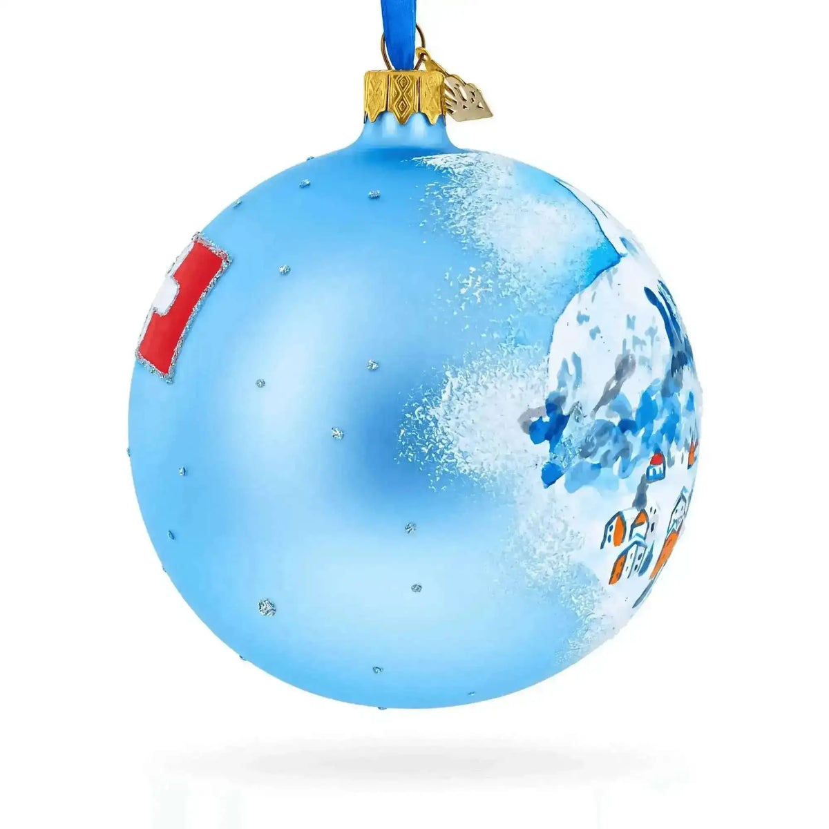 Matterhorn, Zermatt, Switzerland Jeweled Glass Ball Christmas Ornament 4 Inches Cartsfy Inc.