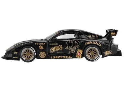 Mazda RX-7 LB-Super Silhouette "FD-NILES" Black with Gold Graphics Limited Edition 1/64 Diecast Model Car by Mini GT Cartsfy Inc.