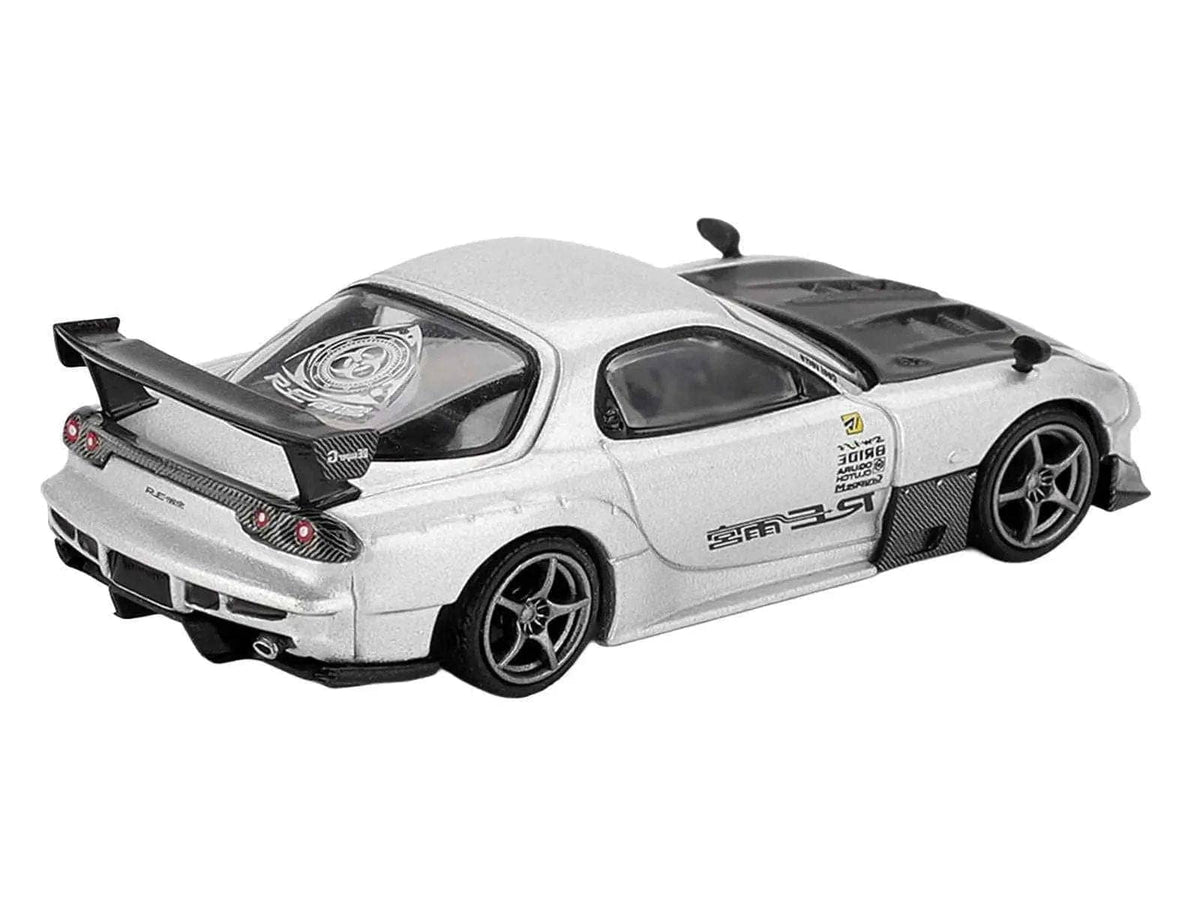 Mazda RX-7 RE-Amemiya Silver Metallic with Matt Black Hood Limited Edition 1/64 Diecast Model Car by Mini GT Miniature Motors Default Title Default Title-