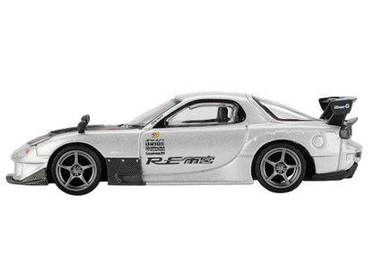 Mazda RX-7 RE-Amemiya Silver Metallic with Matt Black Hood Limited Edition 1/64 Diecast Model Car by Mini GT Cartsfy Inc.