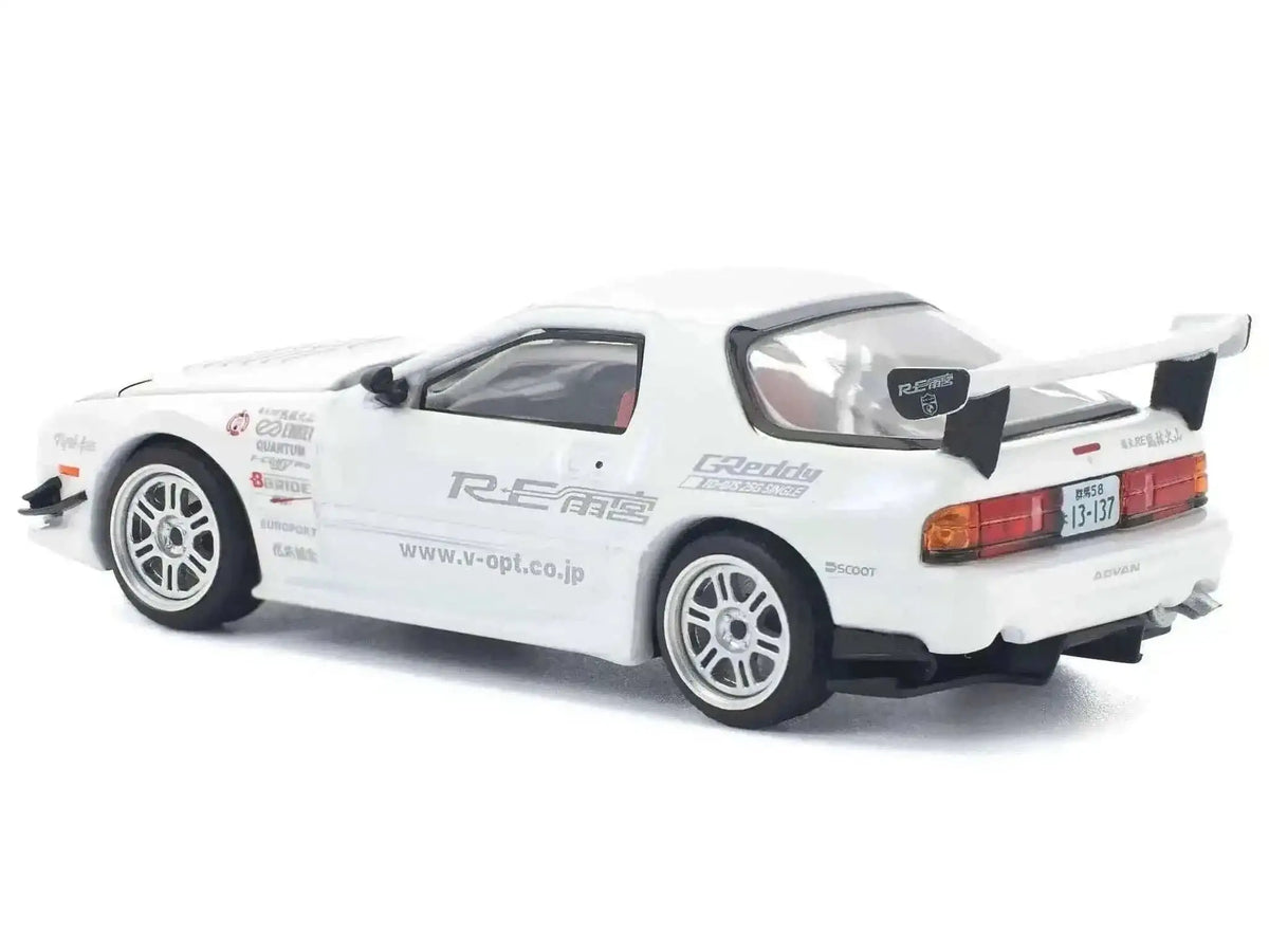 Mazda RX7 (FC3S) RE Amemiya RHD (Right Hand Drive) White 1/64 Diecast Model Car by Pop Race Cartsfy Inc.