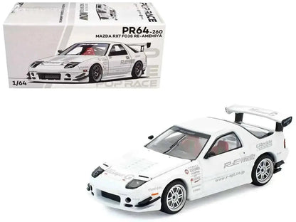 Mazda RX7 (FC3S) RE Amemiya RHD (Right Hand Drive) White 1/64 Diecast Model Car by Pop Race Cartsfy Inc.