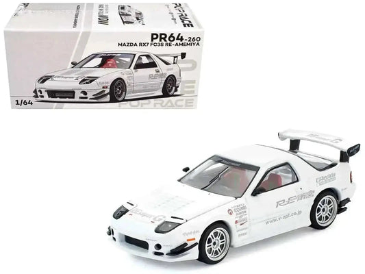 Mazda RX7 (FC3S) RE Amemiya RHD (Right Hand Drive) White 1/64 Diecast Model Car by Pop Race Cartsfy Inc.