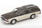 Grey and silver station wagon die-cast model with black hood and roof rack