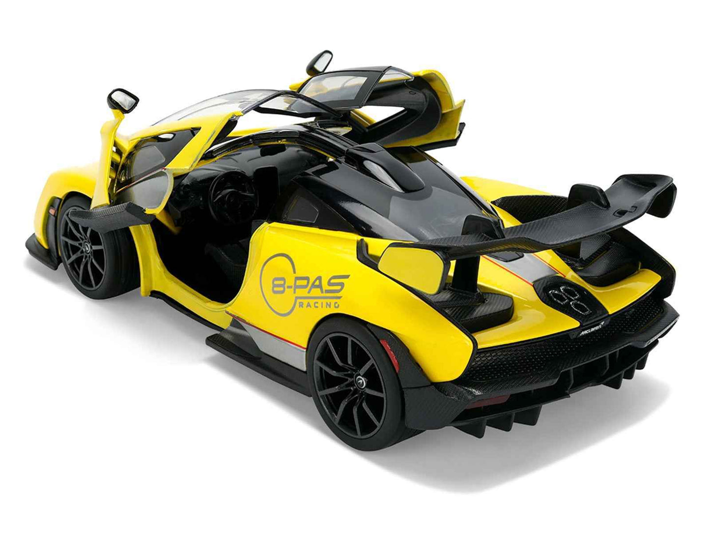 McLaren Senna "8-PAS Racing" Yellow Metallic with Black Top "Hyper-Spec" Series 1/24 Diecast Model Car by Jada Cartsfy Inc.