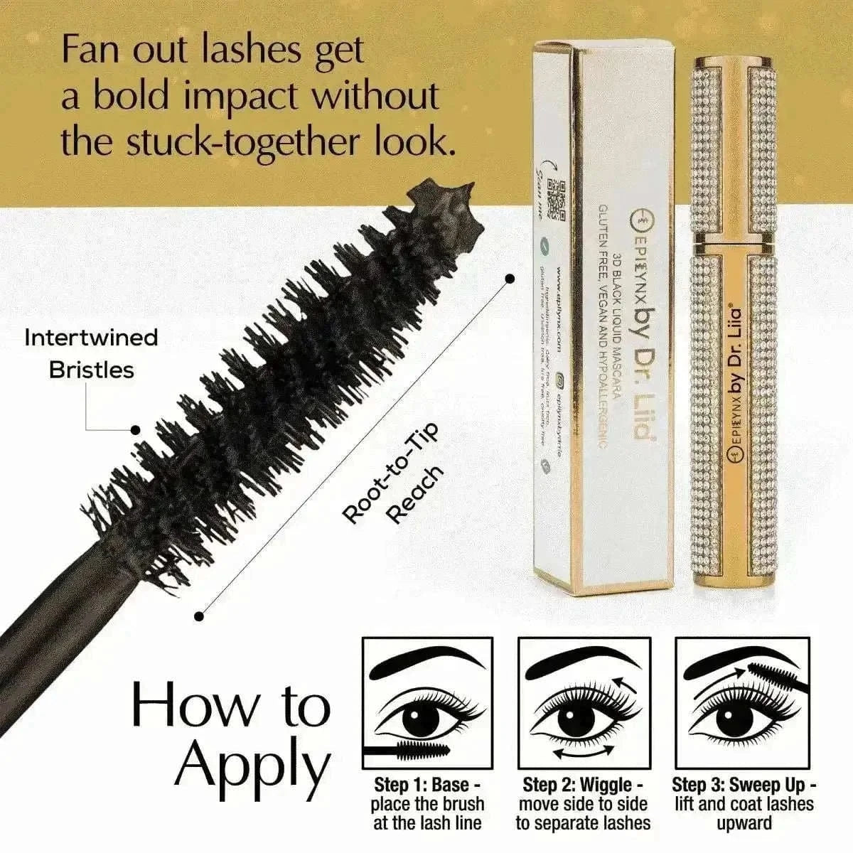 Mega Volume Vegan Mascara Black and Blue – Smudge-Proof with Handmade Diamond Case Cartsfy Inc.