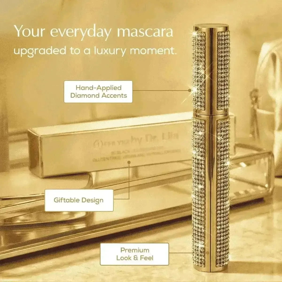 Mega Volume Vegan Mascara Black and Blue – Smudge-Proof with Handmade Diamond Case Cartsfy Inc.