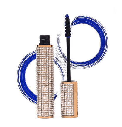 Mega Volume Vegan Mascara Black and Blue – Smudge-Proof with Handmade Diamond Case EpiLynx Blue Black Blue-Black-