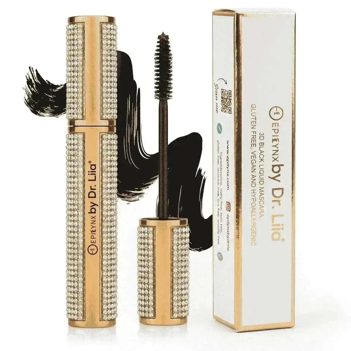 Mega Volume Vegan Mascara Black and Blue – Smudge-Proof with Handmade Diamond Case Cartsfy Inc.