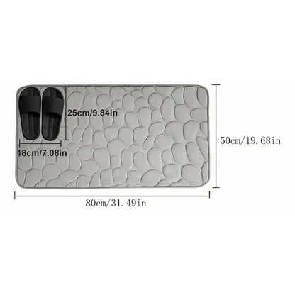 Memory Foam Bath Rug with Cobblestone Embossment - Cartsfy Inc.