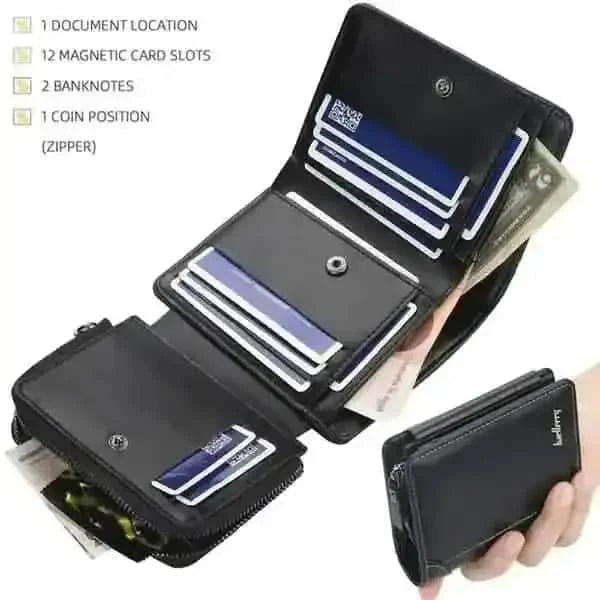 Men's Bifold Stylish Wallet DailySale Black Brown Coffee Black-Brown-Coffee-