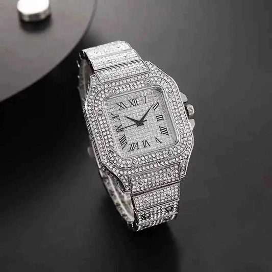 Men's Fashion Elegant High-End Analog Zinc Alloy Watch with Rhinestones DailySale Gold Silver Gold-Silver-