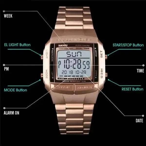 Men's Fashion LED Digital Watch DailySale Black Gold Rose Gold Black-Gold-Rose Gold-Silver-