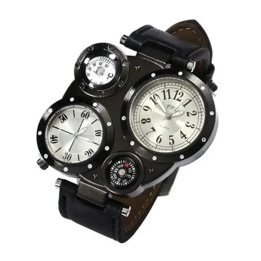Men's Fashion Watch Dual Movement DailySale Black Blue Coffee Black-Blue-Coffee-White-