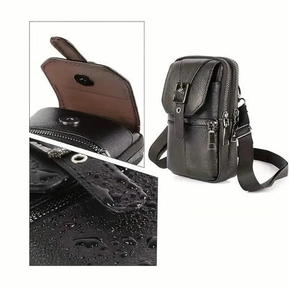 Men’s Genuine Leather Waist Bag Wallet DailySale Brown Light Brown Black Brown-Light Brown-Black-